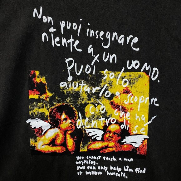 Angel Cherubs Painting Mineral Wash T-Shirt XL - Picture 2 of 4